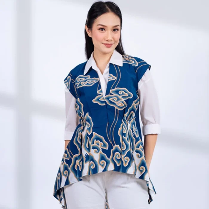 Blouse Outer Batik Wanita Mega Mendung Linzhi
